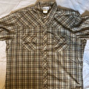 Mens Wrangler Wrancher Pearl Snap Western XL Shirt